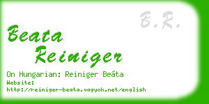 beata reiniger business card